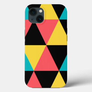 Colourful, retro cheerful geometric graphic patter iPhone 13 case
