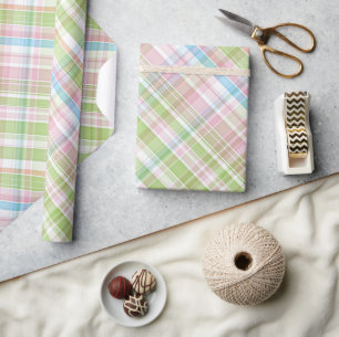 Colourful Retro Chic Clan Tartan Plaid Pattern Wrapping Paper