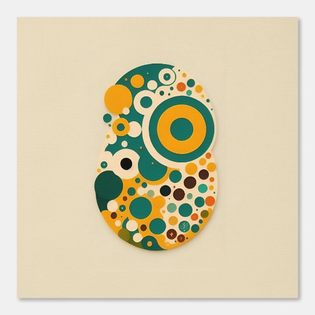 Colourful Retro Circles Abstract Art Wallpaper (Front)