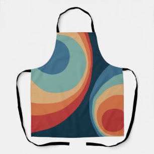 Colourful retro circles design apron