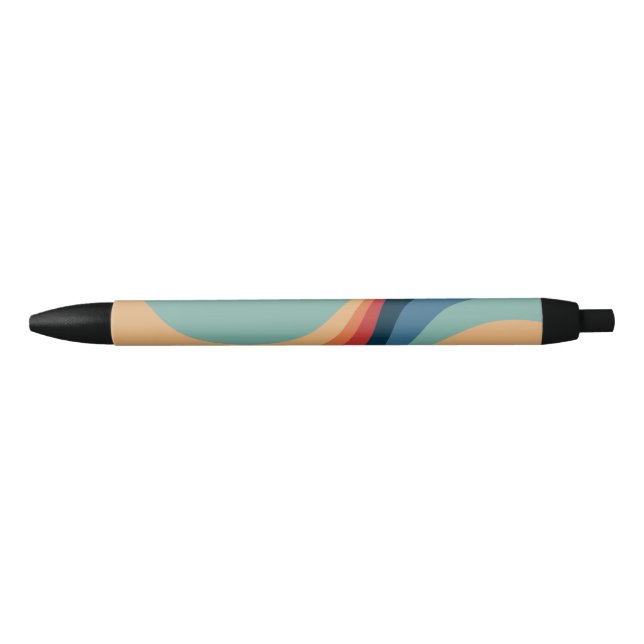 Colourful retro circles design black ink pen (Front)
