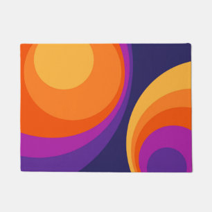 Colourful retro circles design  doormat