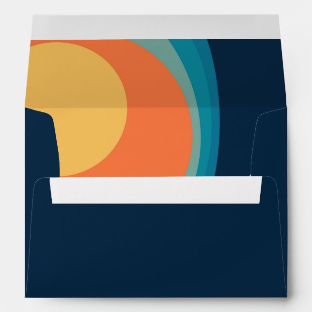 Colourful retro circles design envelope (Back (Bottom))