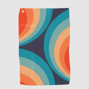 Colourful retro circles design  golf towel
