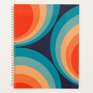 Colourful retro circles design planner