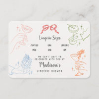 Colourful Retro Cocktail Party Lingerie Size Inser