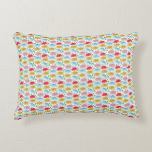 Colourful Retro Daisy Floral Pattern Whimsical Decorative Cushion