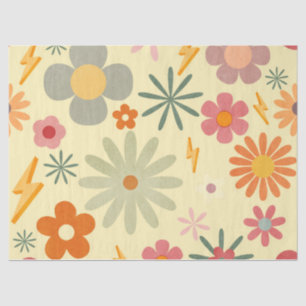 Colourful Retro Daisy Flowers crafts Tissue Paper