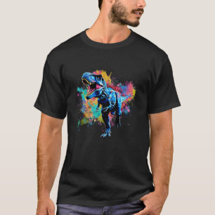 Colourful Retro Dinosaur T-Rex For Men Kids Women  T-Shirt