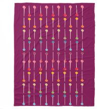 Colourful Retro Dot Pattern Throw Bla Fleece Blank