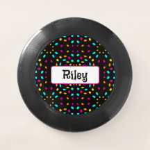 Colourful retro dots 80s inspired black