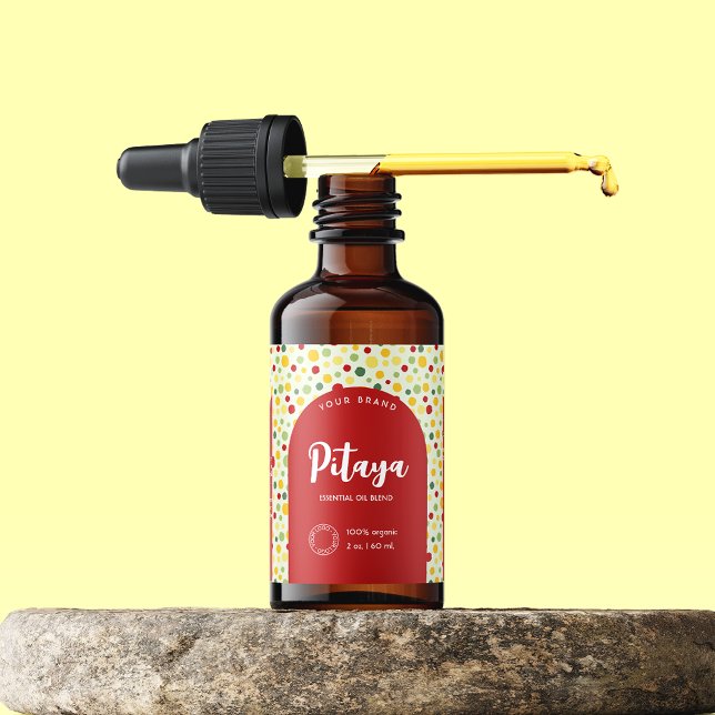 Colourful Retro Dots Cosmetic Dropper Bottle Label (Creator Uploaded)