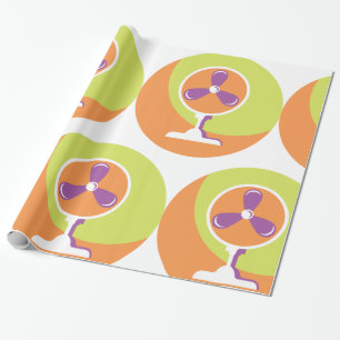 Colourful Retro Electric Fan Summer Pop Art Wrapping Paper