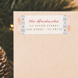 Colourful Retro Family Return Address