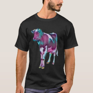 Colourful Retro Farm Animal Cow Gear For Women Men T-Shirt