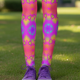 Colourful Retro Festival Leggings
