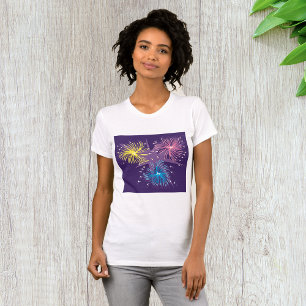 Colourful Retro Fireworks Burst T-Shirt