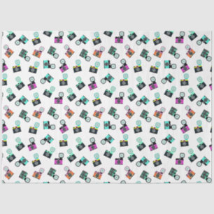 Colourful Retro Flash Camera Pattern Tissue Paper