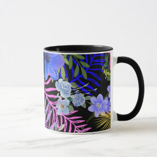 Colourful Retro Floral Fern Botanical Foliage  Mug