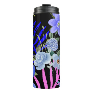 Colourful Retro Floral Fern Botanical Foliage  Thermal Tumbler