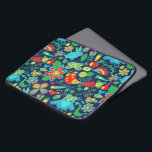 Colourful Retro Floral Owls Pattern Laptop Sleeve<br><div class="desc">Cute colourful retro flowers and animals(birds,  owls,  porky pine,  butterflies) red blue green tones.</div>