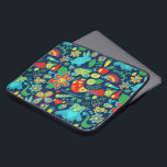 Colourful Retro Floral Owls Pattern Laptop Sleeve<br><div class="desc">Cute colourful retro flowers and animals(birds,  owls,  porky pine,  butterflies) red blue green tones.</div>