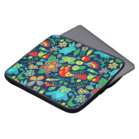 Colourful Retro Floral Owls Pattern