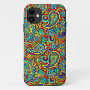 Colourful Retro Floral paisley Pattern iPhone 11 Case