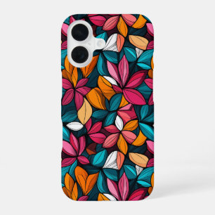 Colourful Retro Floral Pattern iPhone 16 Case