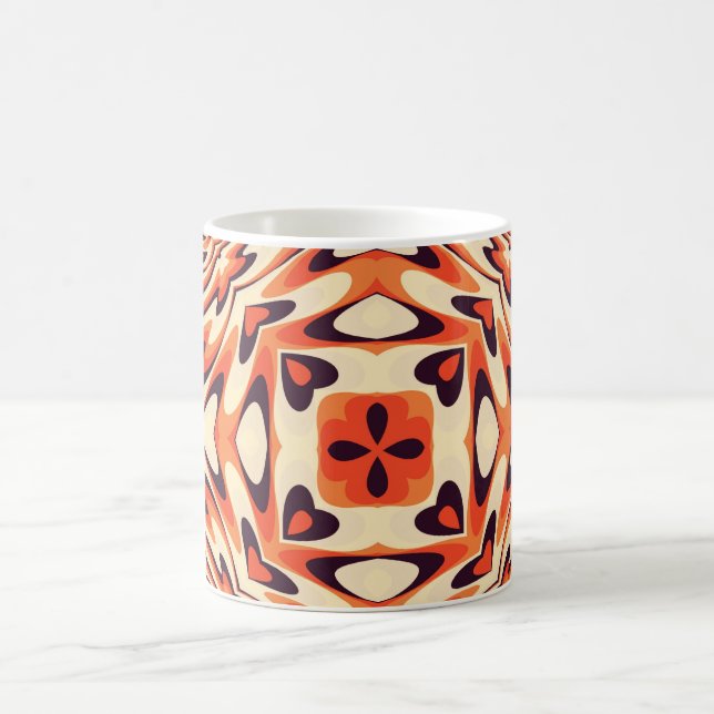 Colourful Retro Floral Seamless Pattern Coffee Mug (Center)