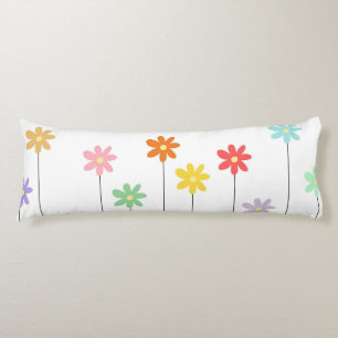 Colourful Retro Flower 70s Floral Modern Chic Body Cushion