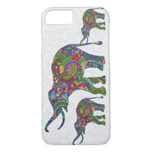 Colourful Retro Flower Elephant 5 Design Case-Mate iPhone Case