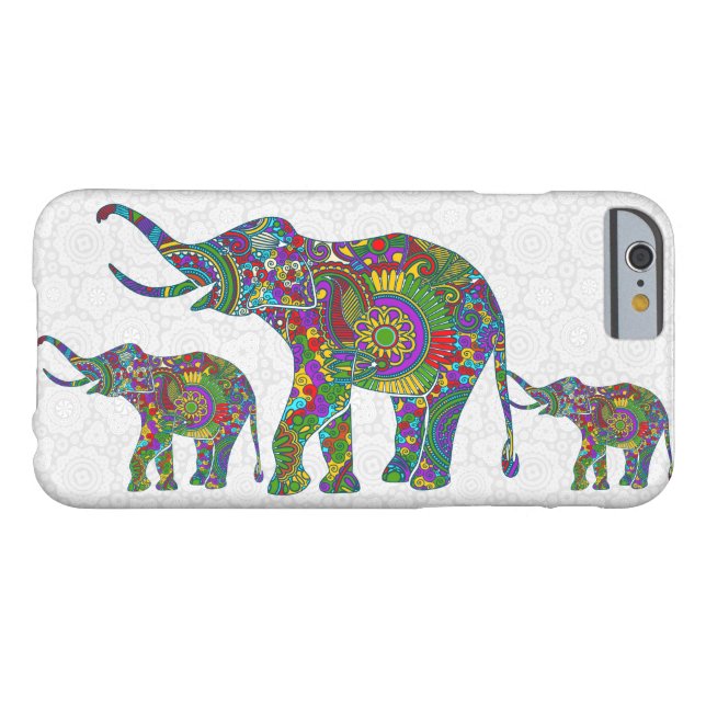 Colourful Retro Flower Elephant 5 Design Case-Mate iPhone Case (Back Horizontal)