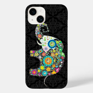 Colourful Retro Flower Elephant Design Case-Mate iPhone 14 Case