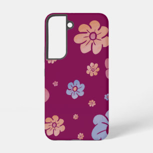 Colourful Retro Flower Pattern Cute Groovy Flora Samsung Galaxy Case