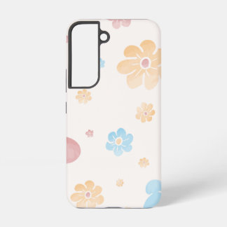 Colourful Retro Flower Pattern | Cute Groovy Flora Samsung Galaxy Case