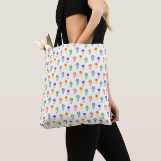  Colourful Retro Flower Pattern Pop Art Daisy  Tote Bag