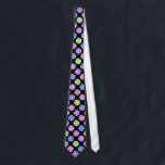 Colourful Retro Flower Pattern Tie<br><div class="desc">This pretty,  stylish design features a bright,  colourful floral / flower pattern in shades of pink,  purple,  blue and green on a black background. It's a slightly retro,  chic design.</div>