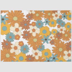 Colourful Retro Flower Pattern  Tissue Paper