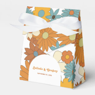 Colourful Retro Flowers 60's 70's Arch Wedding Favour Box