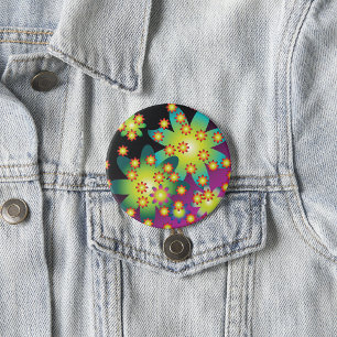 Colourful Retro Flowers 7.5 Cm Round Badge
