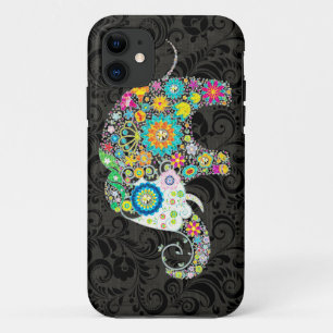 Colourful Retro Flowers Elephant Design Case-Mate iPhone Case