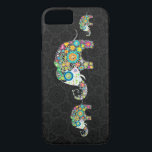 Colourful Retro Flowers Elephant Family Case-Mate iPhone Case<br><div class="desc">Colourful retro flowers in a shape of an elephant family with diamonds studs(images). Design is available on other products and can be requested on any product we offer at Zazzle.</div>