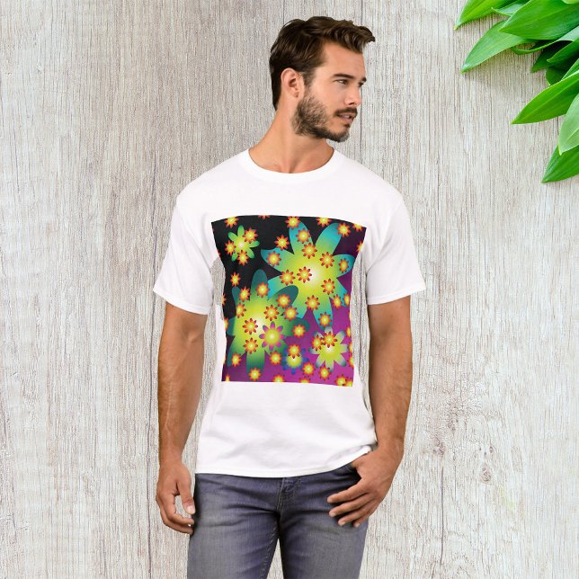 Colourful Retro Flowers T-Shirt (Creator Uploaded)