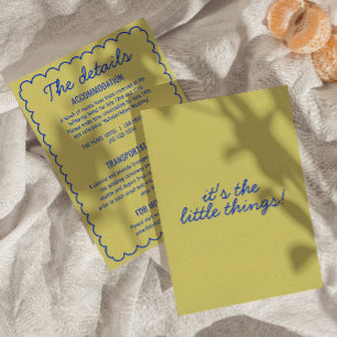 Colourful Retro Funky Modern Frame Wedding Details Enclosure Card