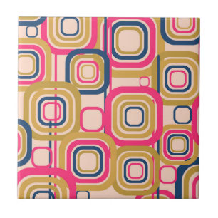 Colourful Retro Funky Pattern Tile