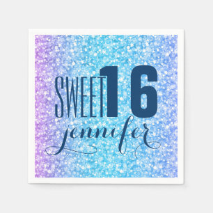 Colourful Retro Glitter And Sparkles Napkin