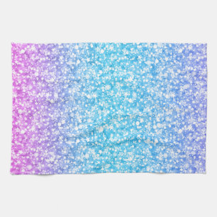 Colourful Retro Glitter And Sparkles Tea Towel