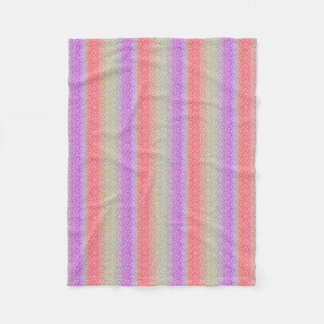 Colourful Retro Glitter Pattern Fleece Blanket (Front)
