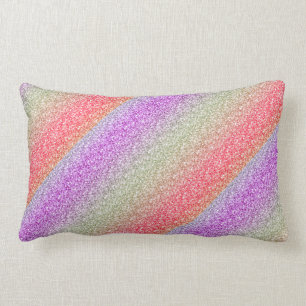 Colourful Retro Glitter Pattern Lumbar Cushion